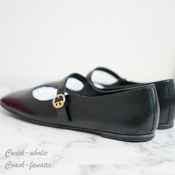 NIB Tory Burch Selby Mary Jane Ballet Leather Flats in Black - Picture 7 of 10